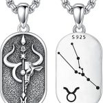 SIMONLY Zodiac Necklace 925 Sterling Silver Constellation Necklace Zodiac Sign Necklaces Horoscope Jewelry Christmas Birthday Astrology Gifts for Women Men Unisex - Taurus Products for men