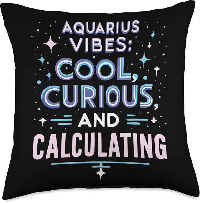 Aquarius Zodiac Sign Star Astrology Birthday Horoscope Throw Pillow - Aquarius Pillow for men