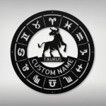 Custom Taurus Zodiac Metal Sign - Personalized Astrology Wall Art, Taurus Decor for Home, Bedroom or Office, Custom Metal Sign with Taurus Symbol, Gift for Taurus Fans and Astrology Lovers - Taurus Products for men