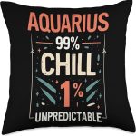 Aquarius Zodiac Sign Star Astrology Birthday Horoscope Throw Pillow - Aquarius Pillow for men