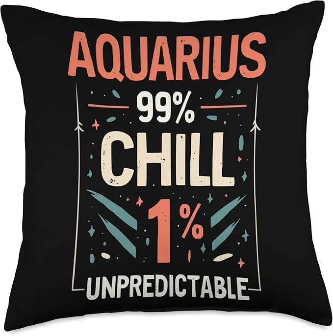 Aquarius Zodiac Sign Star Astrology Birthday Horoscope Throw Pillow - Aquarius Pillow for men