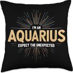 Aquarius Zodiac Sign Star Astrology Birthday Horoscope Throw Pillow - Aquarius Pillow for men