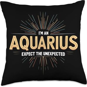Aquarius Zodiac Sign Star Astrology Birthday Horoscope Throw Pillow - Aquarius Pillow for men
