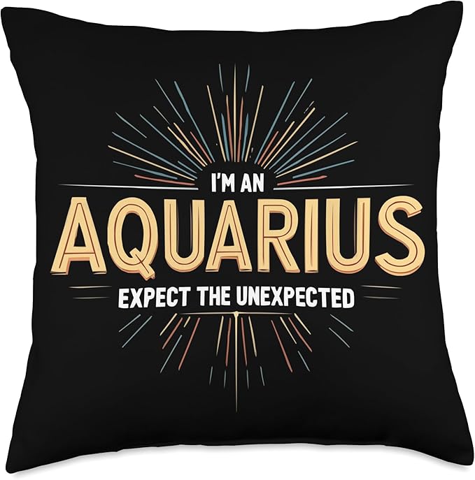 Aquarius Zodiac Sign Star Astrology Birthday Horoscope Throw Pillow - Aquarius Pillow for men