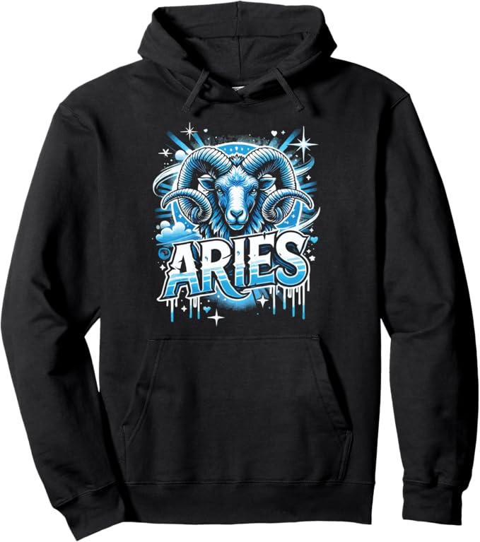 Aries Zodiac Sign Star Astrology Birthday Horoscope Pullover Hoodie - Aries Hoodie for men