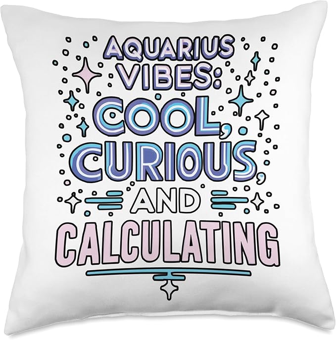 Aquarius Zodiac Sign Star Astrology Birthday Horoscope Throw Pillow - Aquarius Pillow for men