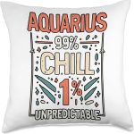 Aquarius Zodiac Sign Star Astrology Birthday Horoscope Throw Pillow - Aquarius Pillow for men