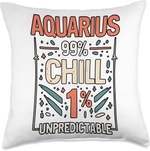 Aquarius Zodiac Sign Star Astrology Birthday Horoscope Throw Pillow - Aquarius Pillow for men