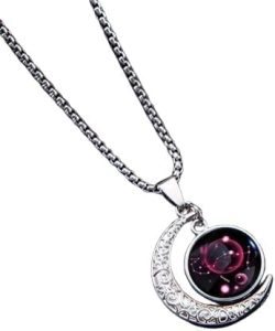 Spevert Jewelry for Women,Zodiac Vintage Moon Crystal Pendant Necklace 12 Constellation Gothic Glowing Necklace Xmas Party Gift - Scorpio Accessories for men