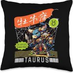Kawaii Zodiac Sign Astrology Astrological Sign Taurus Throw Pillow - Taurus Pillow for men