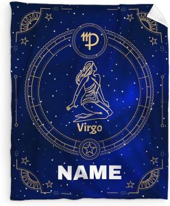 Custom Virgo Blanket, Constellations Blankets, Virgo Gifts, 40" X 30" Soft Fuzzy Throw for Constellations Lovers, Warm Flannel Throws for Chair, Pet House - Virgo Blanket for men