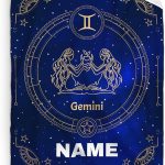 Custom Constellations Blanket, Gemini Zodiac Gift, Gemini Throw Blanket, 80" X 60" Adult Throw Blanket, Soft Horoscope Astrology Theme Flannel Throw Blankets for Living Room, Bed Home Decor - Gemini Blanket for men