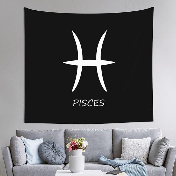 TIPKMRLE Pisces Sign Tapestry Wall Decoration Large Tapestry, For Home Decor, Bedroom Decor, Party Decor 60 * 51 Inch - Pisces Home Decor for men
