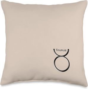 Minimalist Logo of the Zodiac Sign of TAURUS Throw Pillow - Taurus Pillow for men