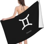 Gemini Sign Beach Towels Large Quick Drying Sand Free Beach Towel, for Beach, Swimming Pool, Camping - Gemini Blanket for men