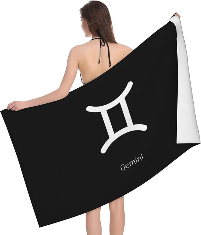 Gemini Sign Beach Towels Large Quick Drying Sand Free Beach Towel, for Beach, Swimming Pool, Camping - Gemini Blanket for men