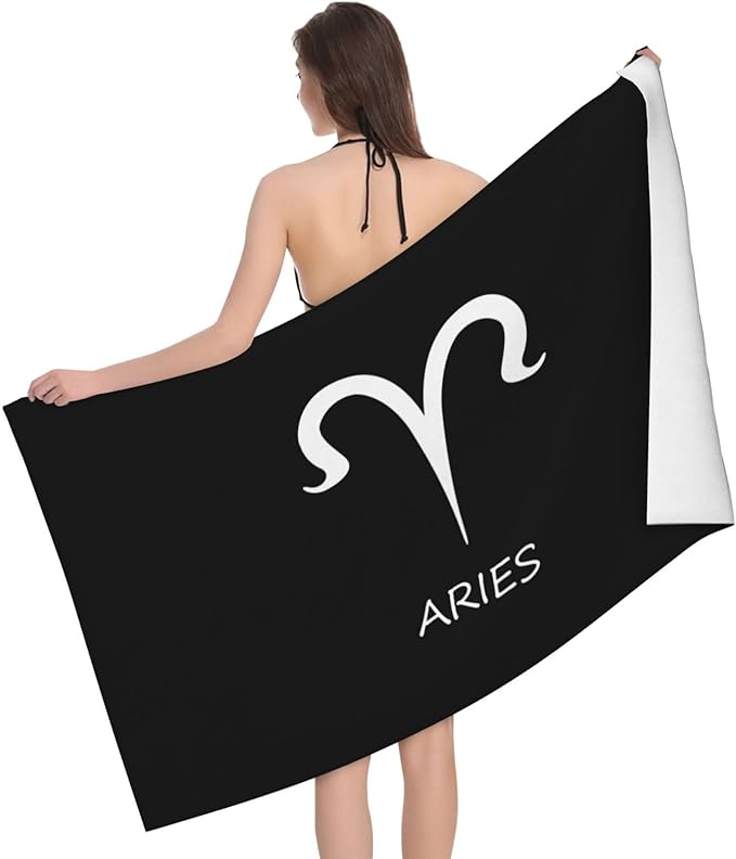 Aries Sign Beach Towel Large Quick Drying Sand Free Beach Towel, for Beach, Swimming Pool, Camping - Aries Blanket for men