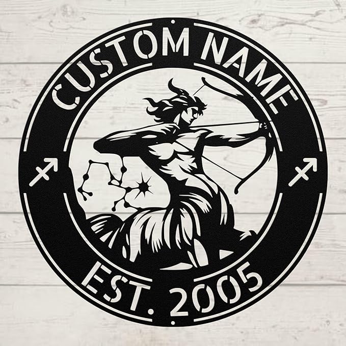 Custom Constellation Metal Sign - Sagittarius Zodiac Wall Art - Personalized Star Sign Decor for Home, Bedroom, or Office - Unique Astrology Gift for Zodiac Fans, Birthdays, or Special Occasions - Sagittarius Home Decor for men