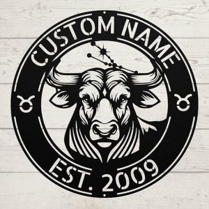 Custom Constellation Metal Sign - Taurus Zodiac Wall Art - Personalized Star Sign Decor for Home, Bedroom, or Office - Unique Astrology Gift for Zodiac Lovers, Birthdays, or Special Occasions - Taurus Products for men