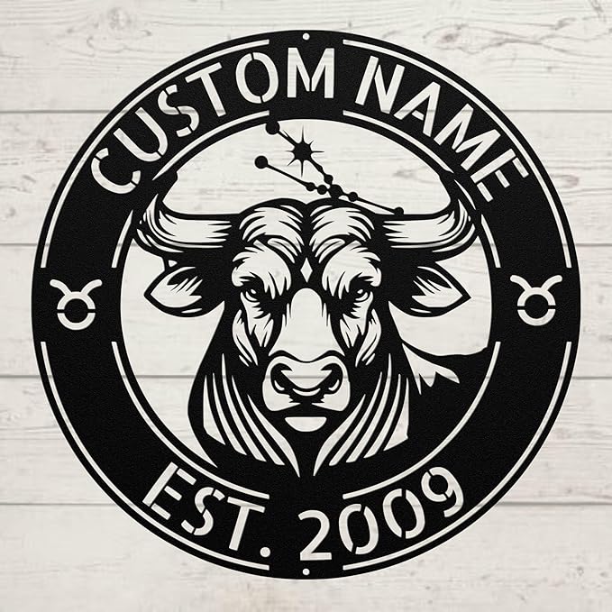 Custom Constellation Metal Sign - Taurus Zodiac Wall Art - Personalized Star Sign Decor for Home, Bedroom, or Office - Unique Astrology Gift for Zodiac Lovers, Birthdays, or Special Occasions - Taurus Products for men
