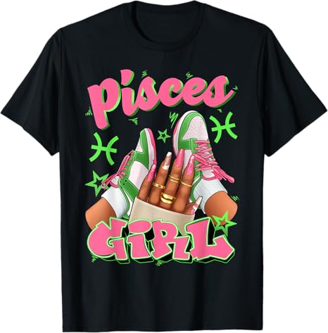 Birthday Queen Women Girls Sneakers Zodiac Sign - Pisces T-Shirt for men