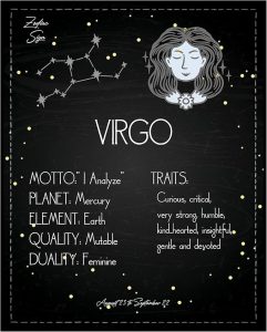Posterizer 1 pcs - Astrology Posters - Zodiac Sign Virgo - Astrology & Zodiac Art - Astronomy - Gift for Steampunk and Astrology Lovers - Living Room Bedroom Decor - 08x10 unframed wall art - Virgo Poster for men