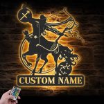 Custom Sagittarius Metal Wall Art with LED Lights, Personalized Zodiac Horoscope Name Sign Home Decor, Gift for Sagittarius SEA23-TKGMT80.9 - Sagittarius Home Decor for men