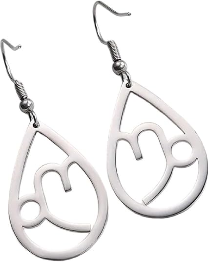 New 2025 Zodiac Sign 12 Constellation Drop Earrings For Women Stainless Steel Aries Virgo Pendant Earrings Jewelry Birthday Gift With For You Jewelry Fashion Accessories Creative Gift - Aries Earrings for men