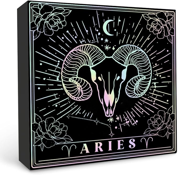 Aries Gifts For Women, Zodiac Gifts For Women, Astrology Gifts For Women Friend Bestie, Aries Gifts, Birthday Zodiac Gifts, Horoscope Spiritual Gifts, Wooden Box Sign with Aries Signs - Aries for men