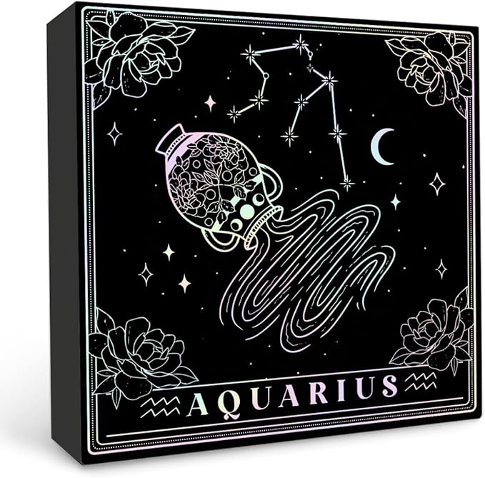 Aquarius Gifts For Women, Zodiac Gifts For Women, Aquarius Gifts, Wooden Box Sign with Aquarius Signs, Astrology Gifts For Women Friend Bestie, Birthday Zodiac Gifts, Horoscope Spiritual Gifts - Aquarius Mug for men
