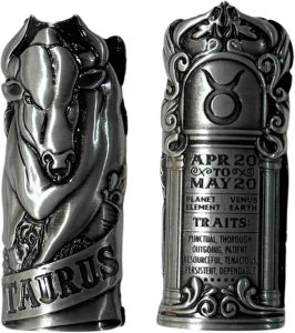 Taurus Zodiac Sign Pewter Metal Lighter Case, Fits BIC Lighters - Taurus for men