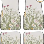 Vintage Wildflower Car Floor Mats Universal Retro Botanical Floral Flower Plant Herbs Sage Green Leaves Floor Mats for Cars Front Rear Car Foot Mats Rugs Cute Car Accessories for Trucks - Virgo Car Floor Mat for men