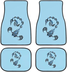 Scorpio Constellation Car Floor Mats All Weather Waterproof Car Carpet Set of 4 Non-Slip Accessories Interior Decor - Virgo Car Floor Mat for men
