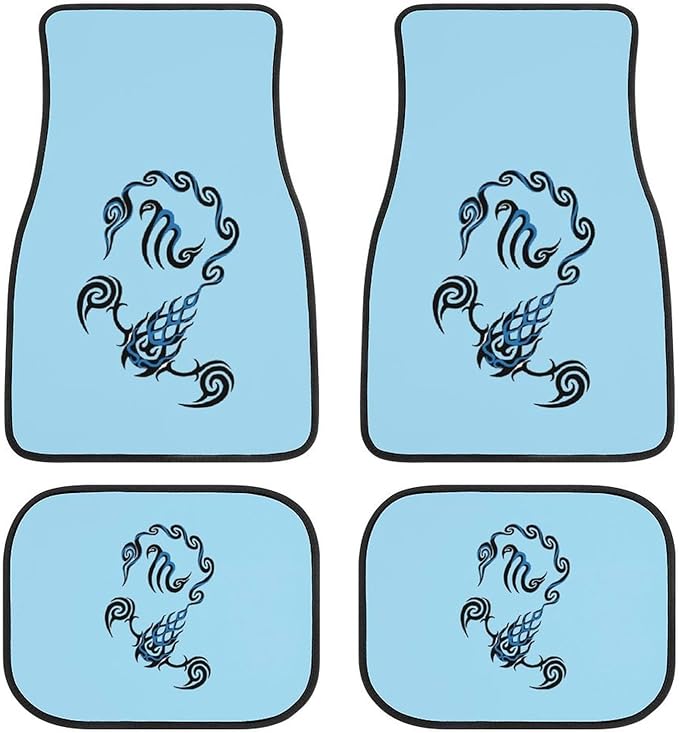 Scorpio Constellation Car Floor Mats All Weather Waterproof Car Carpet Set of 4 Non-Slip Accessories Interior Decor - Virgo Car Floor Mat for men