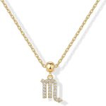 PAVOI 14K Gold Plated Dainty Zodiac Necklace with Charms - Adjustable Chain Gold Charm Zodiac Necklaces for Women - Small Astrology Removable Pendants - Cute Jewelry Gifts - Scorpio Products for men
