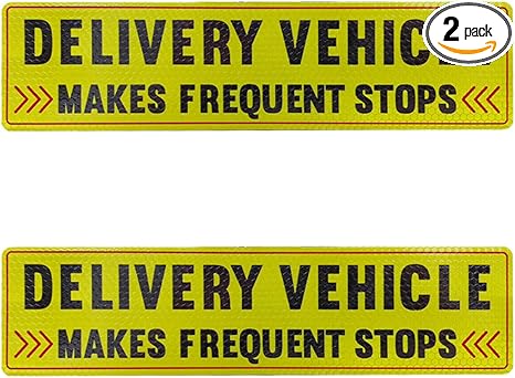2PCS Delivery Driver Car Magnet, Reflective Delivery Vehicle Signs Magnetic Sticker, Delivery Vehicle Magnet Car Door and Bumper Sign, Frequent Stops Magnet Flex Driver Car Signs (Pattern 1) - Aries Sticker for men