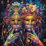 Zodiac Sign Gemini with Golden Mask 5D Diamond Art Painting Full Square Drill Diamond Art Painting by Number Kits for Adults Mosaic Cross Stitch for Wall Decor 14x14inch（5） - Gemini Canvas for men
