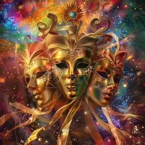 Zodiac Sign Gemini Shining Mask 5D Diamond Art Painting Full Square Drill Diamond Art Painting by Number Kits for Adults Mosaic Cross Stitch for Wall Decor 14x14inch(7) - Gemini Canvas for men