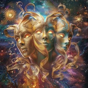 Zodiac Sign Gemini Shining Mask 5D Diamond Art Painting Full Square Drill Diamond Art Painting by Number Kits for Adults Mosaic Cross Stitch for Wall Decor 14x14inch(5) - Gemini Canvas for men