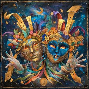 Zodiac Sign Gemini with Golden Mask 5D Diamond Art Painting Full Square Drill Diamond Art Painting by Number Kits for Adults Mosaic Cross Stitch for Wall Decor 14x14inch（7） - Gemini Canvas for men