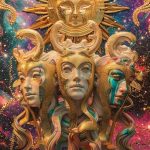 Zodiac Sign Gemini Shining Mask 5D Diamond Art Painting Full Square Drill Diamond Art Painting by Number Kits for Adults Mosaic Cross Stitch for Wall Decor 14x14inch(1) - Gemini Canvas for men