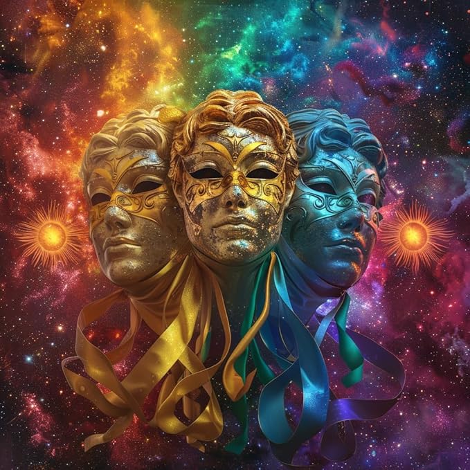 Zodiac Sign Gemini Shining Mask 5D Diamond Art Painting Full Square Drill Diamond Art Painting by Number Kits for Adults Mosaic Cross Stitch for Wall Decor 14x14inch(8) - Gemini Canvas for men