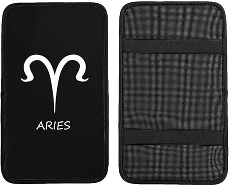 Aries Sign Car Center Console Cover Waterproof Universal Car Armrest Seat Cover Black - Aries Car Seat Cover for men