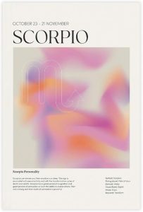 BFXLMKI Scorpio Zodiac Wall Art Aura Print, Scorpio Zodiac Poster, Scorpio Zodiac Gifts, Scorpio Zodiac Wall Art Printable, Scorpio Astrology Print Unframe-style12x18inch(30x45cm) - Scorpio Canvas for men