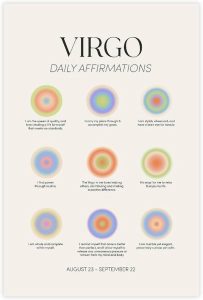 Virgo Gift Wall Art Poster Affirmation Print, Virgo Poster Prints, Virgo Wall Decor Birthday Gift for Her, Zodiac Virgo Wall Art Unframe-style16x24inch(40x60cm) - Virgo Poster for men