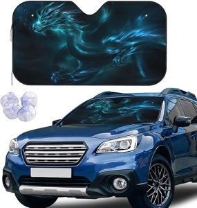 Blue Dragon Car Windshield Sun Shade - Sun Visor Shield Blocks UV Rays for Car Truck SUV - Aries Car Ornament for men