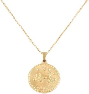 Zodiac Sign Gold Plated Stainless Steel Constellation Horoscope Pendant Necklace Chain - Taurus Products for men
