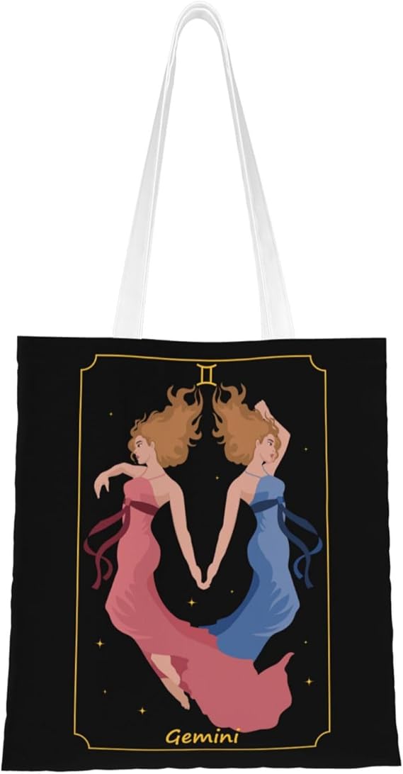 The Beautiful Gemini Sign Tote Bag for Women Canvas Tote Bags Reusable Shopping Bags Use For Shopping The Tote Bag,Grocery Bags,DIY Gift Bags - Gemini Canvas for men