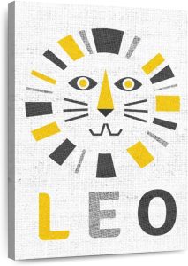 Elephant Stock - Leo Zodiac Sign Wall Art - Vertical Canvas Wall Art - Living Room Wall Decor - Digital Art Religion And Spirituality Canvas Art - White And Gray Decor - 32" x 48" - Leo Canvas for men