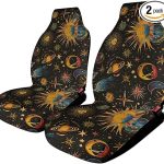Car Seat Covers Zodiac Symbols Moon Car Accessories Front Seat Covers Auto Seat Protectors Universal Fit for Vehicle Sedan SUV and Truck, 2 Pcs - Aquarius Car Seat Cover for men